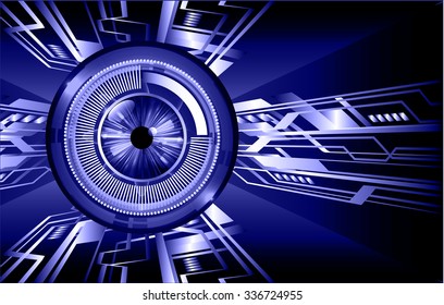 dark blue Light Abstract Technology background for computer graphic website internet and business. circuit. illustration.digital.infographics. binary code. zero one. vector.eye