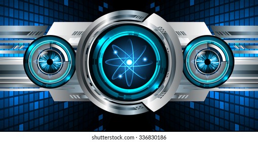 dark blue Light Abstract Technology background for computer graphic website internet and business. illustration. infographics. binary code vector.Spark.molecule atom electron neutron nuclear.
