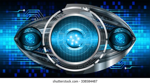 dark blue Light Abstract Technology background for computer graphic website internet and business. circuit. illustration.digital.infographics. binary code. zero one. vector eye