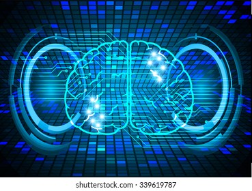 Dark blue Light Abstract Technology background for computer graphic website internet business. circuit. vector illustration. infographics. motion move blur.neon. Brainstorm, Brain. Bulb Ideas. vector