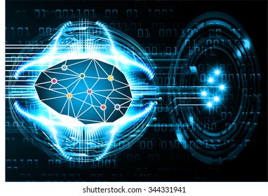 Dark blue Light Abstract Technology background for computer graphic website internet business. circuit. vector illustration. infographics. motion move blur.neon. Brainstorm, Brain. Bulb Ideas