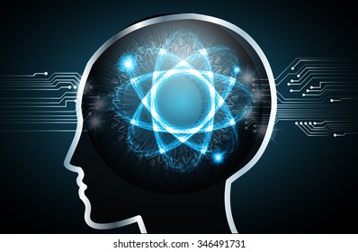 Dark blue Light Abstract Technology background for computer graphic website internet business. circuit. vector illustration. infographics. motion move blur.neon. Brainstorm, Brain. Bulb Ideas