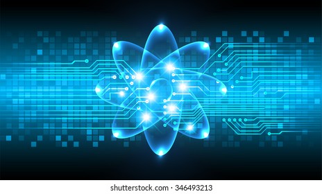 dark blue Light Abstract Technology background for computer graphic website internet business. circuit. vector illustration. infographics. motion move blur.neon.molecule atom electron neutron nuclear.