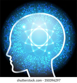 Dark blue Light Abstract Technology background for computer graphic website internet business. circuit. vector illustration. infographics. motion move blur.neon. Brainstorm, Brain. Bulb Ideas