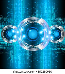 dark blue Light Abstract Technology background for computer graphic website internet and business. circuit. illustration. digital. infographics. binary code. www. vector. motion move blur. eye