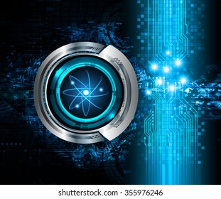 dark blue Light Abstract Technology background for computer graphic website internet business. circuit. vector illustration. infographics. motion move blur.neon.molecule atom electron neutron nuclear
