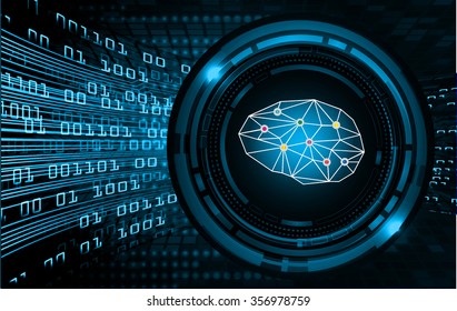 Dark blue Light Abstract Technology background for computer graphic website internet business. circuit. vector illustration. infographics. motion .neon. Brainstorm, Brain. Bulb Ideas. scan virus
