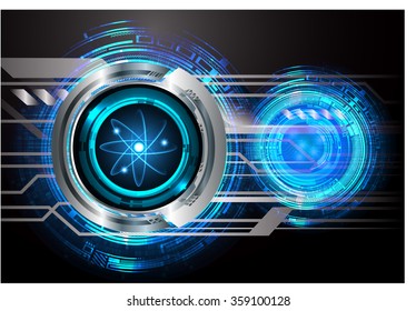 dark blue Light Abstract Technology background for computer graphic website internet business. circuit. vector illustration. infographics. motion move blur.neon.molecule atom electron neutron nuclear.