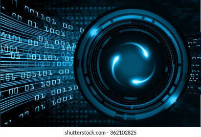 dark blue Light Abstract Technology background for computer graphic website internet and business. circuit. illustration.digital.infographics. binary code. zero one. eye scan virus