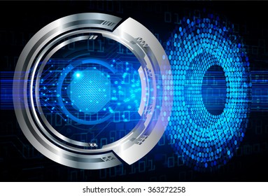 dark blue Light Abstract Technology background for computer graphic website internet and business. circuit. illustration.digital.infographics. binary code. zero one.eye vector