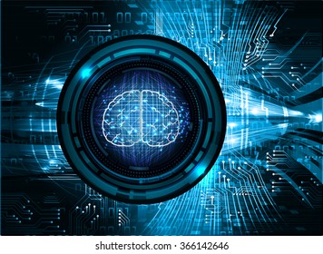 Dark blue Light Abstract Technology background for computer graphic website internet business, circuit, vector illustration, infographics, motion move blur, neon. Brainstorm, brain, bulb Ideas