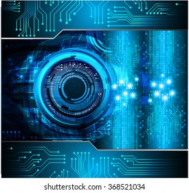 dark blue Light Abstract Technology background for computer graphic website internet and business. circuit. illustration.digital.infographics. binary code. zero one. eye scan virus vector. pixel