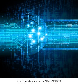 dark blue Light Abstract Technology background for computer graphic website internet and business. circuit. illustration.digital.infographics. binary code. zero one. eye scan virus vector. pixel