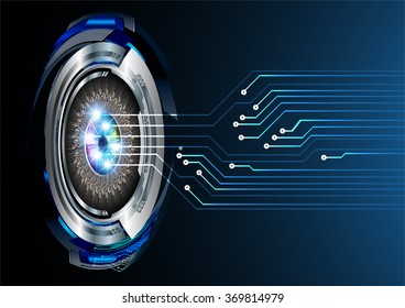 dark blue Light Abstract Technology background for computer graphic website internet and business. circuit. illustration.digital.infographics. binary code. zero one. eye  scan virus vector