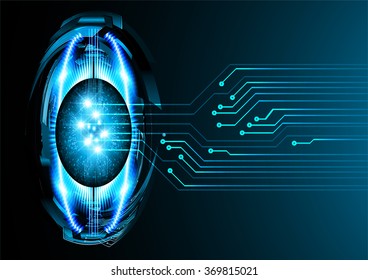 dark blue Light Abstract Technology background for computer graphic website internet and business. circuit. illustration.digital.infographics. binary code. zero one. eye  scan virus vector