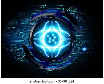 dark blue Light Abstract Technology background for computer graphic website internet and business. circuit. illustration.digital.infographics. binary code. zero one. eye scan virus vector