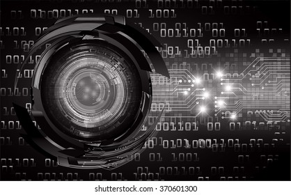 dark blue Light Abstract Technology background for computer graphic website internet and business. circuit. illustration.digital.infographics. binary code. zero one. eye scan virus vector