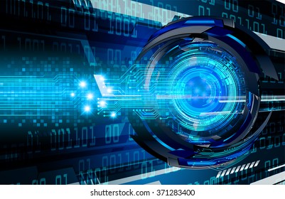 dark blue Light Abstract Technology background for computer graphic website internet and business. circuit. illustration.digital.infographics. binary code. zero one. eye scan virus vector