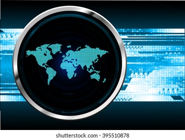 dark blue Light Abstract Technology background for computer graphic website internet and business.circuit.vector illustration.infographics. motion move.neon. pixel, Padlock, World Map, Global