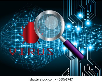 dark blue Light Abstract Technology background for computer graphic website internet and business. circuit. illustration. infographics. motion move.neon. lock, key, Padlock. Magnifying Glass