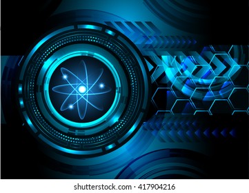 dark blue Light Abstract Technology background for computer graphic website internet business. circuit. illustration. infographics. motion move blur.neon.molecule atom electron neutron nuclear. vector