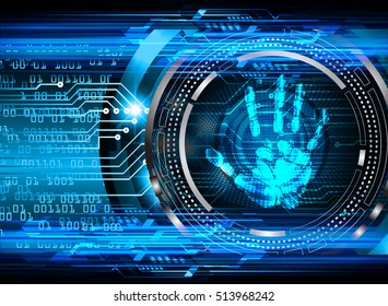 dark blue Light Abstract Technology background for computer graphic website internet web. circuit. illustration. infographics. binary code. www. vector. Spark. motion move blur. Finger-print scan.
