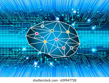 Dark blue Light Abstract Technology background for computer graphic website internet business. Brainstorm, Brain.