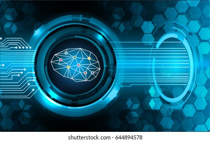 Dark blue Light Abstract Technology background for computer graphic website internet business. Brainstorm, Brain.
