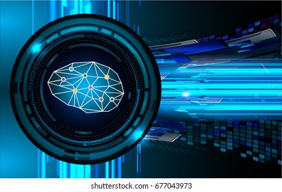 Dark blue Light Abstract Technology background for computer graphic website, Brainstorm, Brain. Bulb Ideas