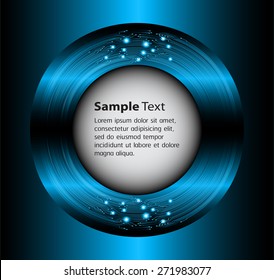Dark blue Light circle ring Abstract Technology background for computer graphic website internet business. text box. Brochure. card. banner.  circuit