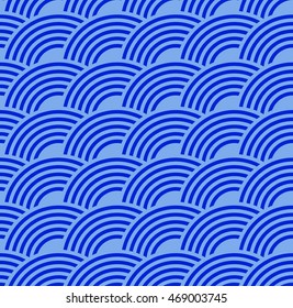 dark blue light blue circles seamless background. Clipping mask is used