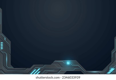 Plantilla de fondo de tecnología para el futuro de luz azul oscuro. Plantilla de fondo con un elegante concepto de diseño para banner, flayer.