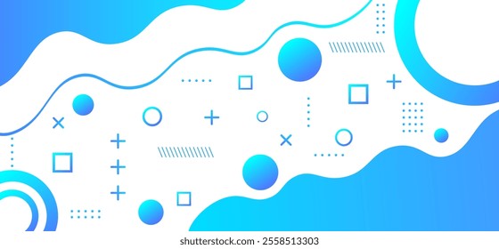 Dark blue and light blue glowing colour wave pattern shape abstract background with geometric rounded pattern and abstract lines texture, gradient dynamic abstract composition vector illustration. 