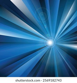 Dark Blue Light Rays Background Vector