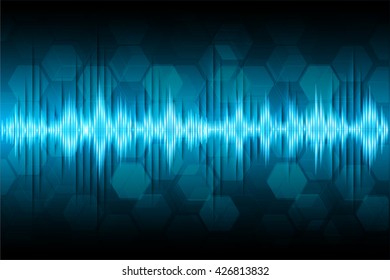 dark blue light Sound waves oscillating