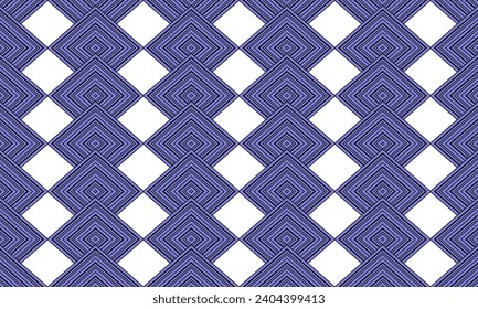línea azul oscura como bloque con diamante blanco sobre fondo blanco repita patrón transparente completo diseño de imagen para impresión de tela o papel de pared o fondo