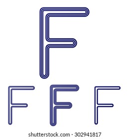 Dark blue line f logo design set