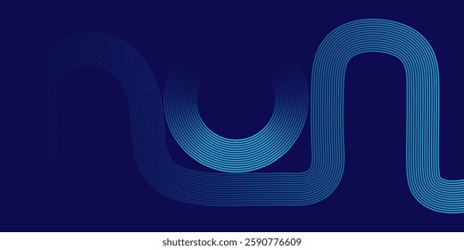 dark blue Linear Line art background design Futuristic technology concept.