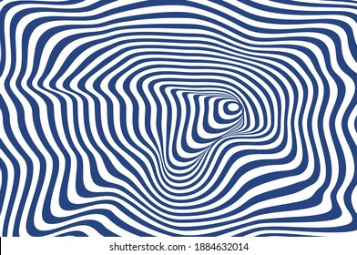 Dark blue liquified line vector illustration on white