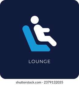 Dark Blue Lounge Sign Icon