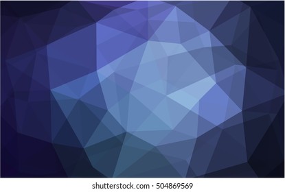 Dark blue low poly background. Creative illustration in halftone style with gradient. The best triangular design for your business.