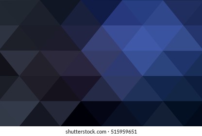 Dark blue low poly background. Brand-new colored illustration in blurry style with gradient. Triangular pattern for your business design.