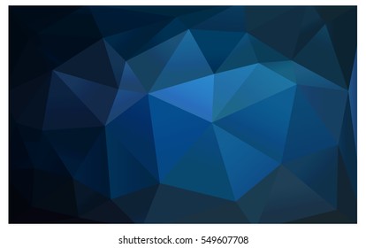 DARK BLUE Low poly crystal background. Polygon design pattern. Low poly vector illustration, low polygon background.