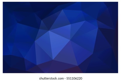 DARK BLUE Low poly crystal background. Polygon design pattern. Low poly vector illustration, low polygon background.