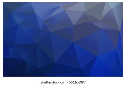 DARK BLUE Low poly crystal background. Polygon design pattern. Low poly vector illustration, low polygon background.