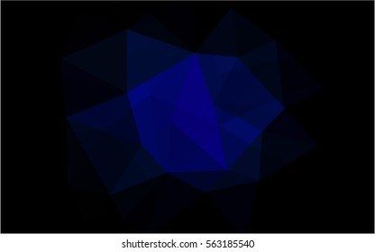 DARK BLUE Low poly crystal background. Polygon design pattern. Low poly vector illustration, low polygon background.