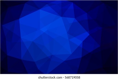 DARK BLUE Low poly crystal background. Polygon design pattern. Low poly vector illustration, low polygon background.