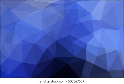 Dark blue low poly pattern. Shining illustration, which consist of triangles. A completely new template for your business design.