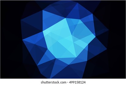 Dark blue low poly template. Shining colored illustration in a brand-new style. A new texture for your design.