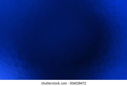 Dark blue low poly template. A vague abstract illustration with gradient. The template can be used as a background for cell phones.